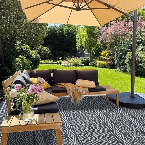 Miniatura 242 de SAND MINE Alfombras reversibles, alfombra de paja de plástico, alfombra de área moderna, alfombra de pavimento grande y alfombra para exteriores