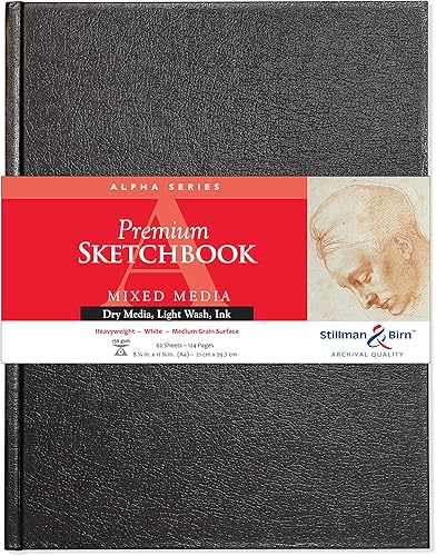Stillman & Birn Alpha Series Cuaderno de bocetos de tapa dura, A4 (8.25 x 11.75 pulgadas), 150 GSM (pesado), papel blanco, superficie de grano medio