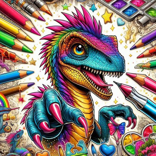 Velociraptor Coloring Games Prehistoric Dinosaur Art & Painting Book