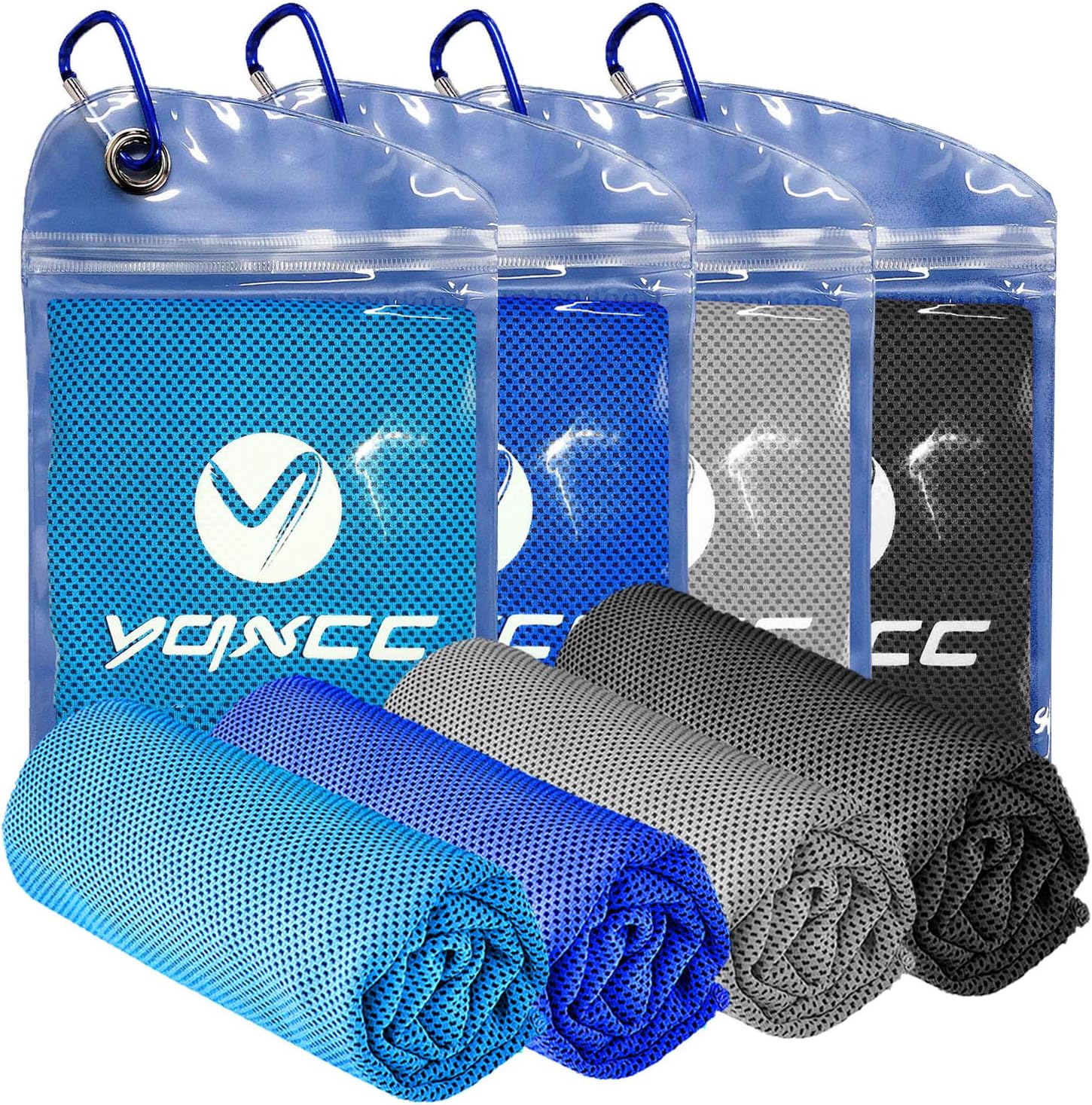 YQXCC 4 Pack Cooling Towel (47"x12") Ice Towel for Neck