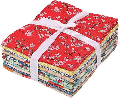 Vista 142 de Craftido -25 opciones: paquetes de tela de acolchado 100% algodón, 10 cuartos gruesos de 18 x 21 pulgadas, peso mediano de 5.2 onzas