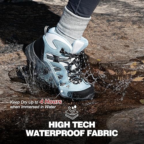 Miniatura 2 de R CORD Botas de senderismo para mujer, impermeables, ligeras, botas de senderismo con soporte para el tobillo, zapatos de senderismo, botas de
