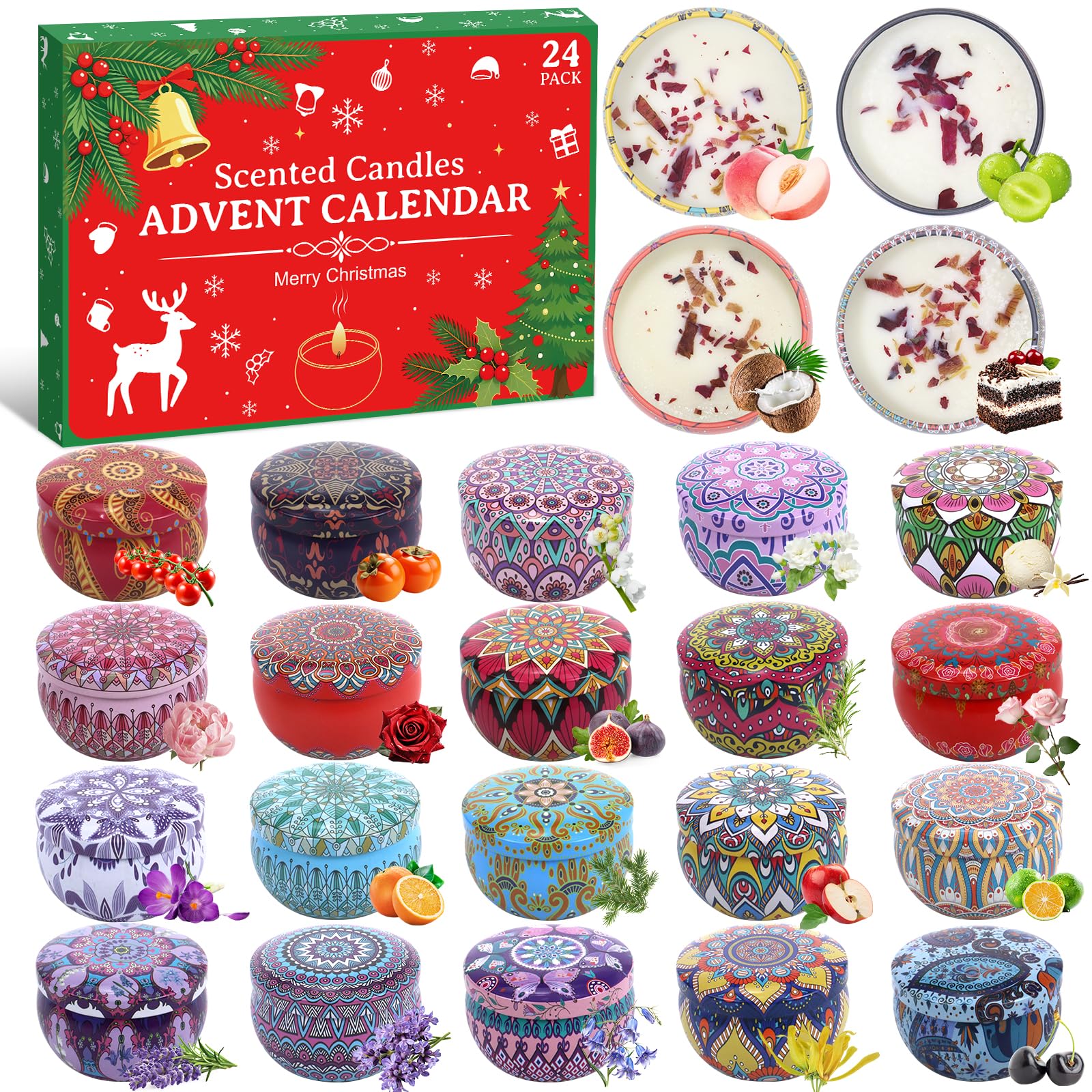 Scented Candle Advent Calendar, 24 ct