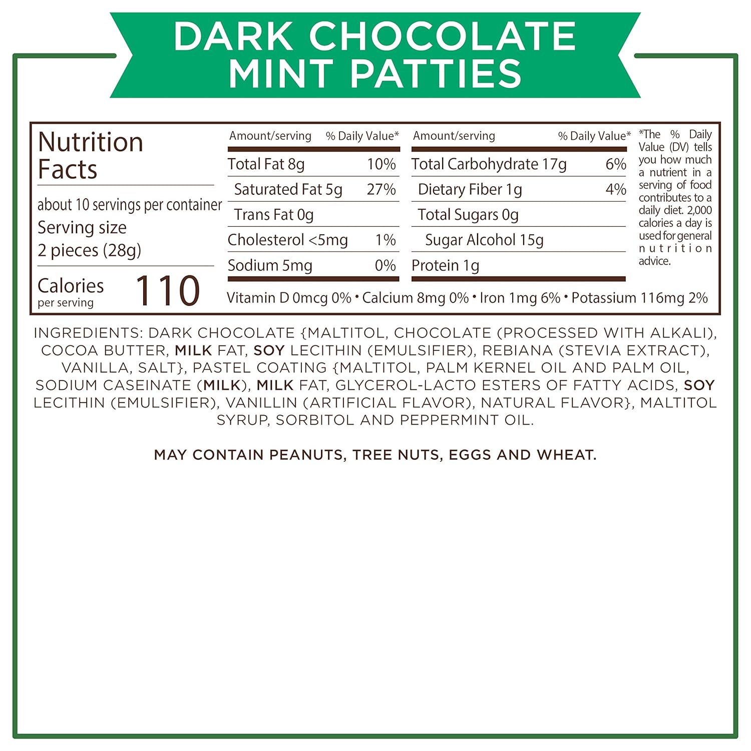 Russell Stover Sugar Free Mint Patties with Stevia, 10 oz. Bag (Pack of 4)