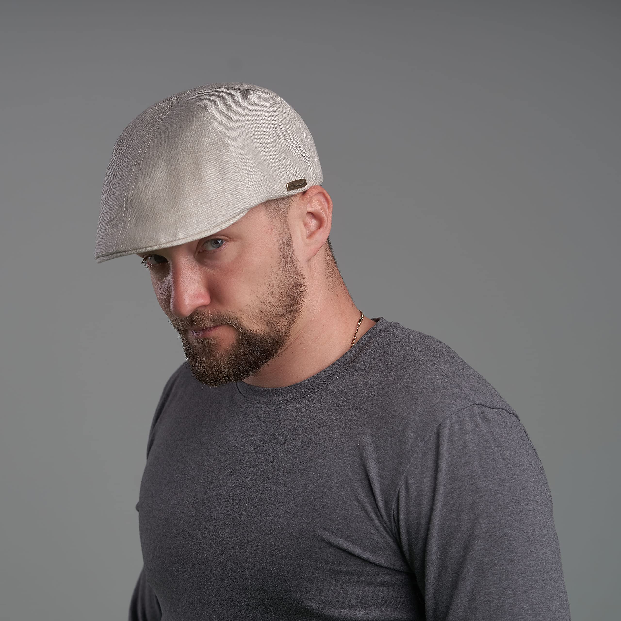 Sterkowski Modell Rusty | 100% Naturleinen Schiebermütze für Herren und Frauen | Super Leicht Sommer Duckbill