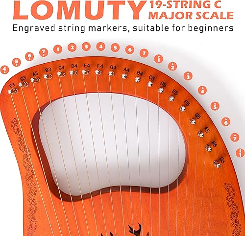 Miniatura 2 de Arpa de lira, 19 cuerdas de metal