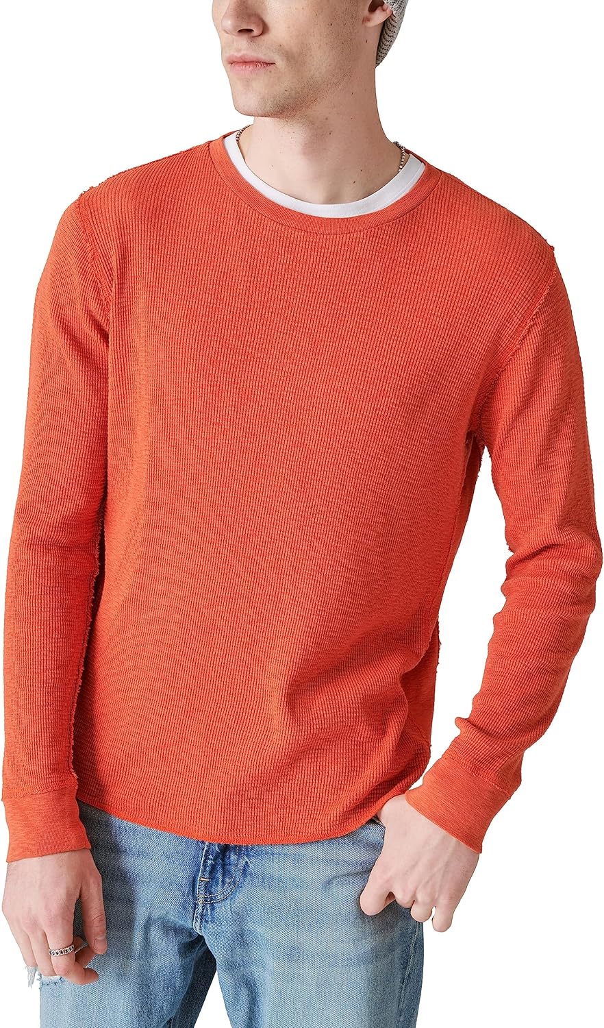 Lucky Brand Men's Garment Dye Thermal Crew
