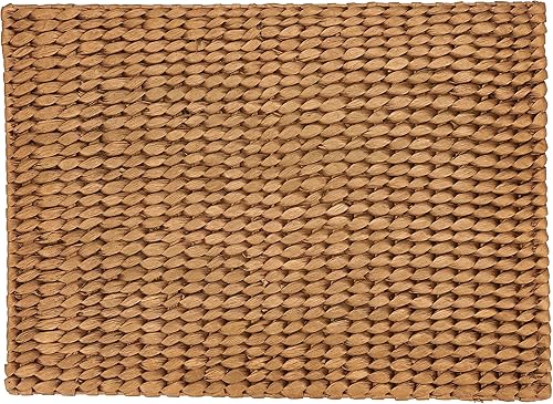 Miniatura 5 de SARO LIFESTYLE Mantel individual de jacinto de agua tejido dorado, redondo de 15 pulgadas, 4 unidades.