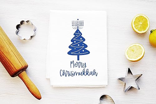 Miniatura 4 de Funny Blended Holiday Christmas and Hanukkah Kitchen Towel, Christmas Tree and Menorah Jewish Dish Towel, Gift for Hostess, Housewarming