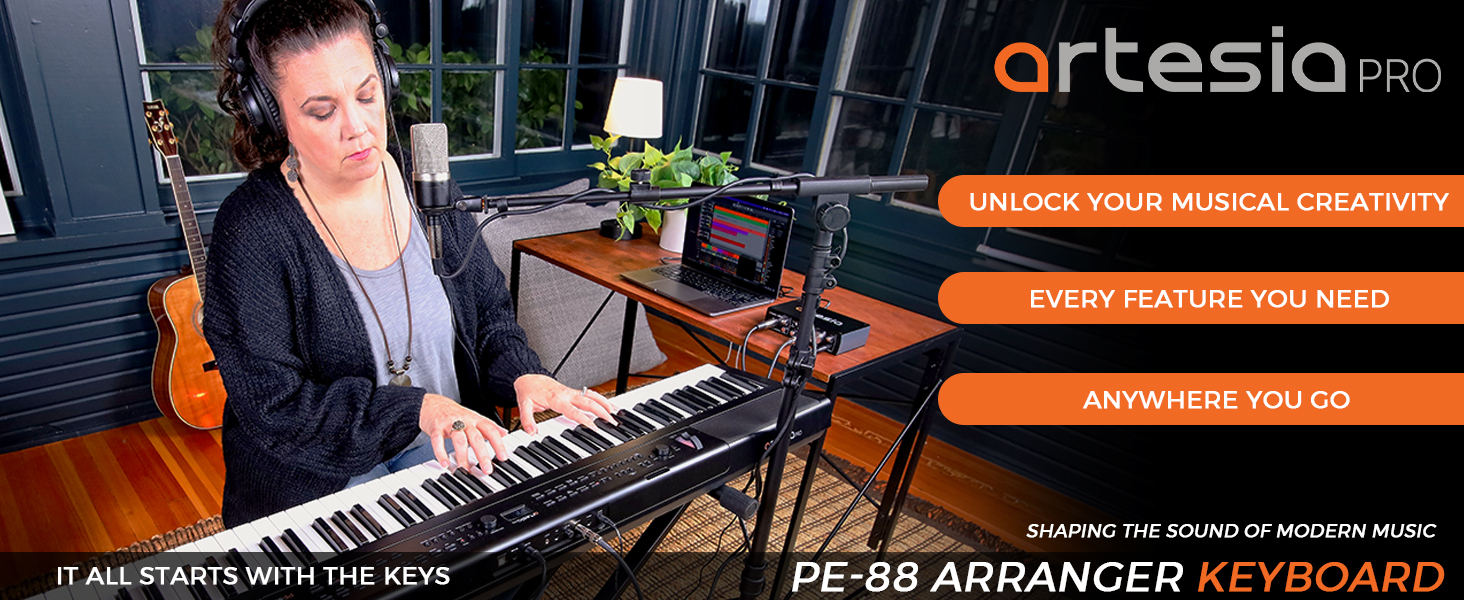 Amazon.com: Artesia PE-88 Arranger Keyboard Piano with Full Size