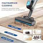 Corded Stick Vacuum Cleaner, 20000pa Powerful Suction Stick Vacuum with 16Ft Cord, 2 in 1 Lightweight Vacuum Cleaner for Hard Floor Pet Hair - Blue