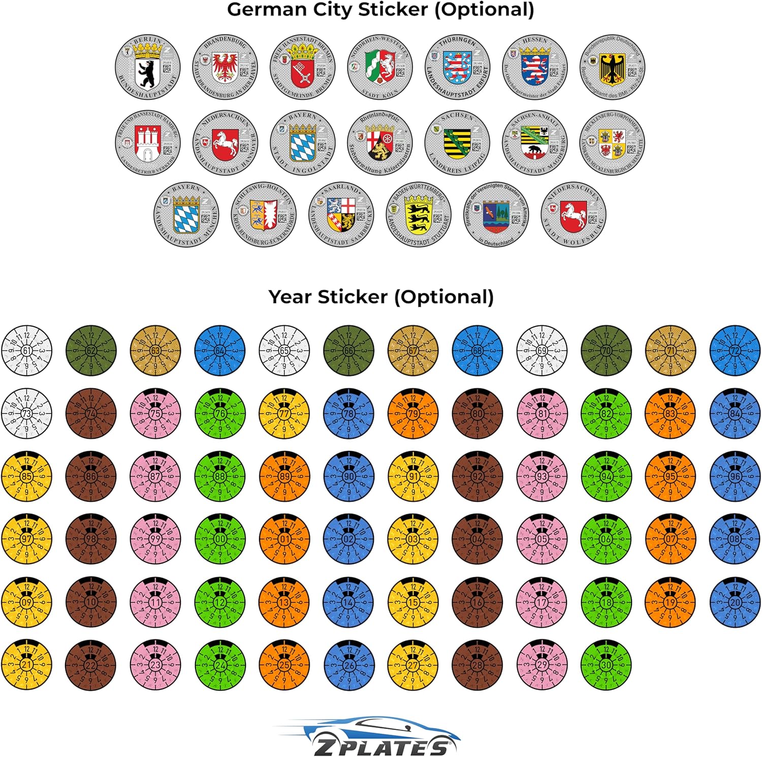 Custom European Style US State License Plate