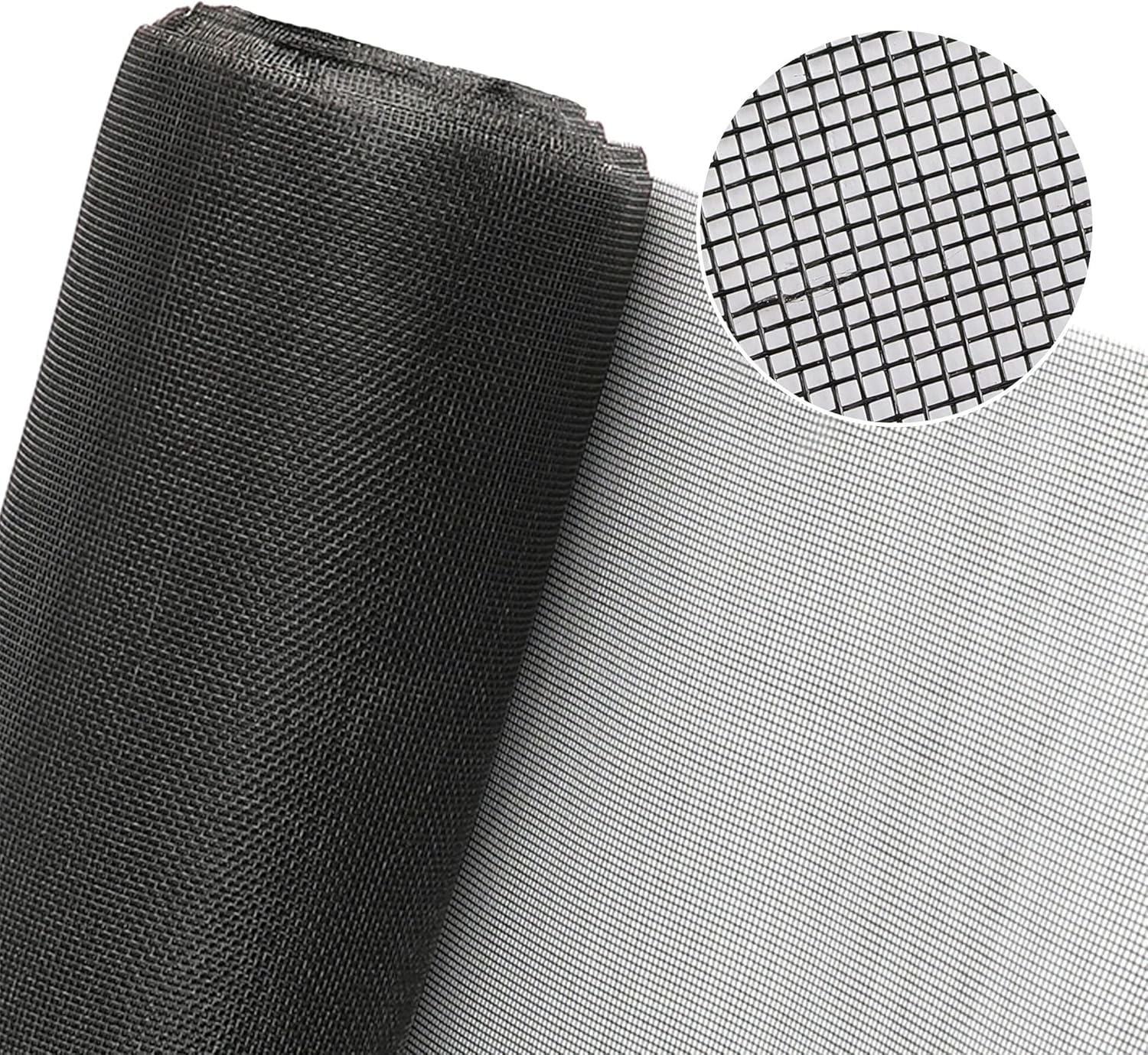Houseables Window Screen Mesh, Screen Roll, Screening Material Roll, Window Mesh Replacement, Screening Repair for Door, Patio, Lanai, Porch, Pet, Insect, Outdoor, Fiberglass, Black, 36 Inch x 100 FT