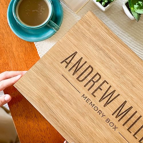 Miniatura 7 de Personalized wooden name box for memories, keepsake - Christmas gift, present for Him, Boyfriend, Boy, Guy, Groomsmen, Friend for Birthday (Oak)