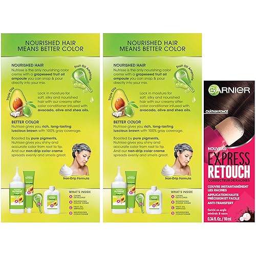 Miniatura 2 de Garnier Kit de retoque Nutrisse and Express, Sweet Cola, marrón oscuro, 3 unidades