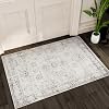 Istana Rug 2x3 - White CreamGrey Area Rugs - Foldable Non-Shedding Washable Living Room Rug - Anti-Slip Rubber Backed Rugs 2x3 wSoft Microfiber