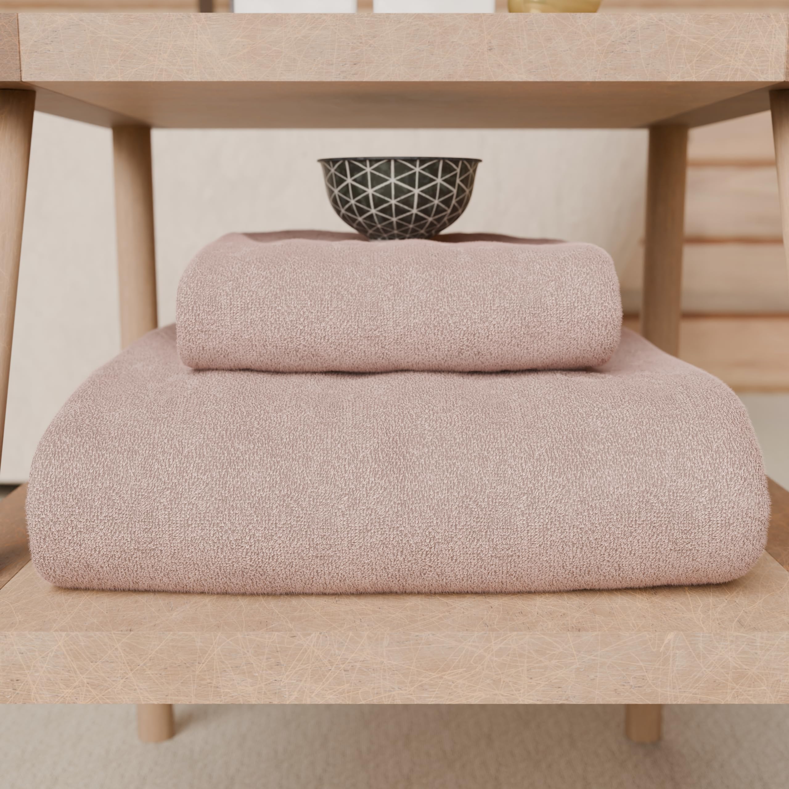 PETTI Artigiani Italiani - 100% Cotton Terry Bath Towels, 1+1 Towel Set, 2 Pieces 1 Face Towel and 1 Hand Towel, Powder Towels - Image 4