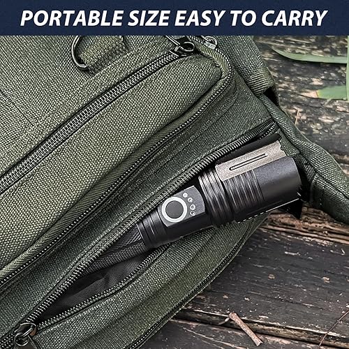 Miniatura 6 de THY TRY Paquete de 2 linternas recargables de 90000 lúmenes altos, linternas recargables superbrillantes para el hogar, luz de flash de alta