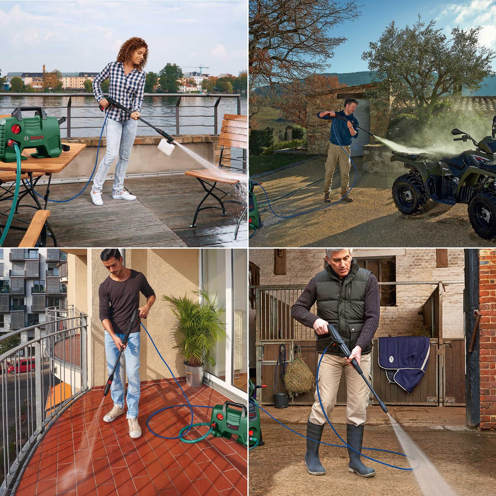 NAMOTEK Tubo di ricambio ad alta pressione 15 m per serie Bosch AQT – Tubo di prolunga con kit di pulizia tubi, raccordo e attacco rapido – Blu