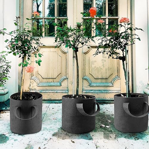 Miniatura 6 de Paquete de 8 macetas de lirio para estanque, macetas duraderas de estanque de lirios de agua, bolsas de plantación de 3 galones para plantas de