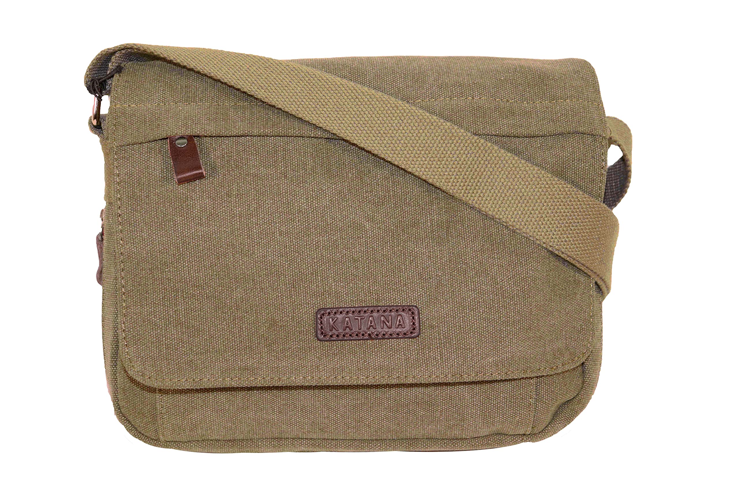KTANA Petit sac besace sac bandoulière unisexe toile garni cuir réf 6514 (6 couleurs disponible) (sable)