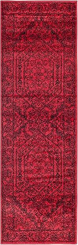 Miniatura 2 de Safavieh - Colección Adirondack, 2 pies 6 pulgada x 22 pies, color rojonegro, ADR108F, Medallón Oriental, alfombra de área para sala, habitación,