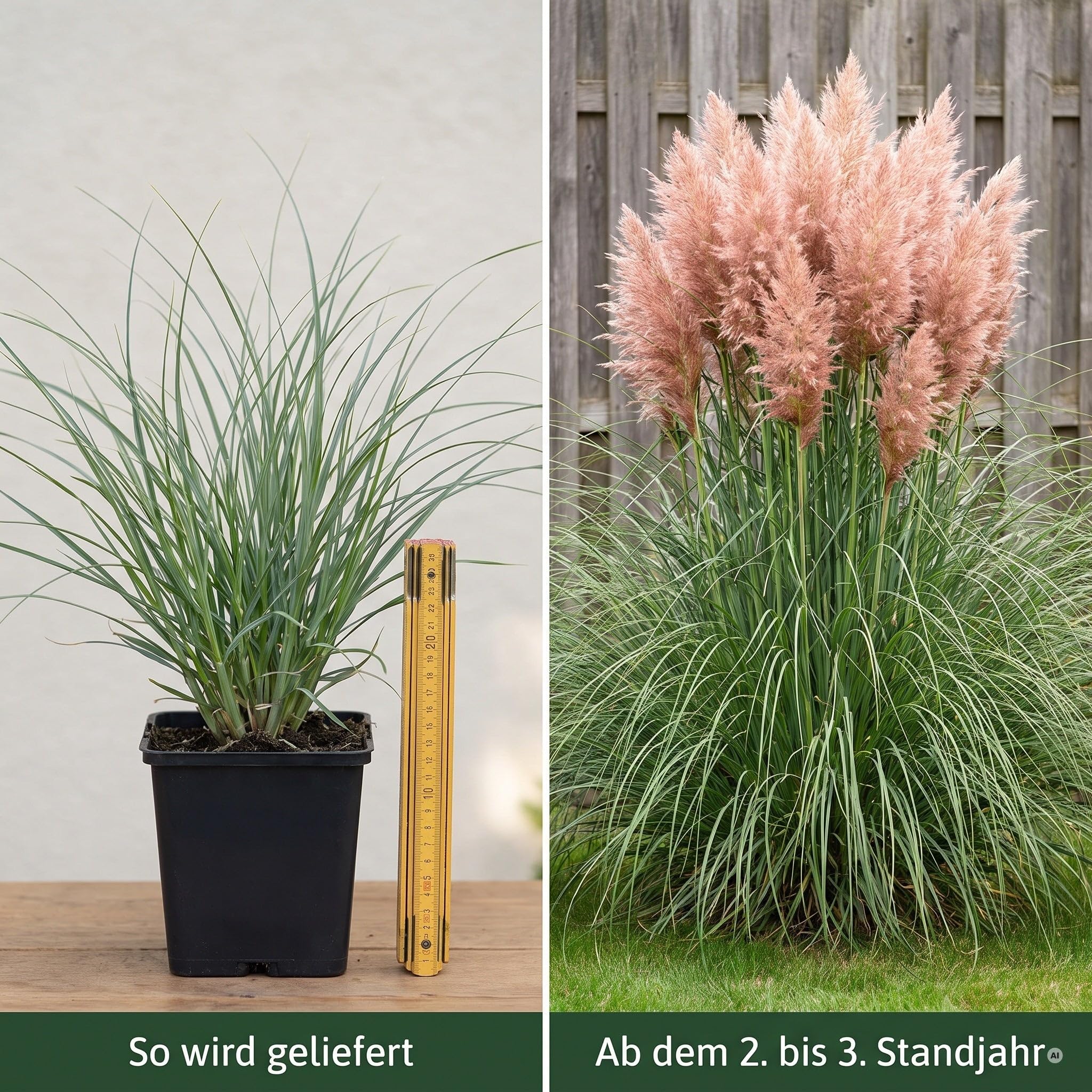 Stauden Gänge 10 x Rosa Pampasgras 'Rosea' 200-250 cm, Cortaderia selloana