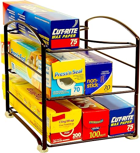 Estante organizador para envoltorios de cocina marca DecoBros, para cajas pequeñas y estándar de 2-12 pulgadas disponible en Yaxa Peru