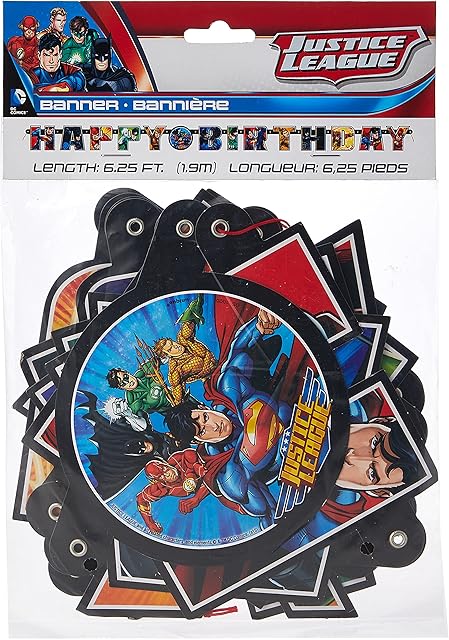 Unique Party 49980 - 6ft Justice League Birthday Banner