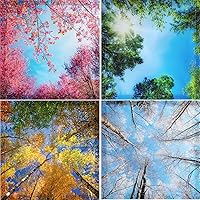 VIHOSE 4-Pack Magnetic Fluorescent Light Covers 2x2 ft - Seasonal Designs for Classroom, Office, Home, Hospital Decor