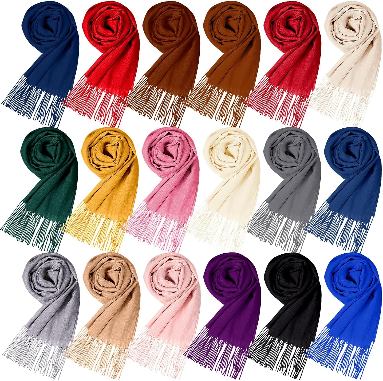 Suhine Women Men's Scarf Bulk Winter Soft Blanket Scarves Warm Large Shawls and Wraps Tassel Edge 13.8 x 78.8 Inch