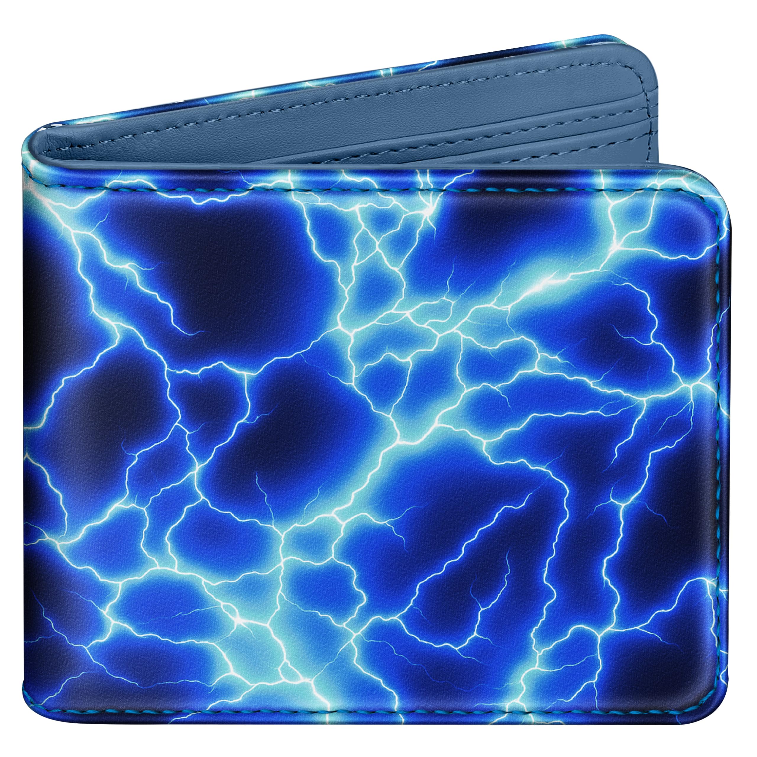 bistup Boys Wallet Cute Leather Wallet - Credit Card Cash Id Holder Rfid Blocking Bifold Small Wallets With Coin Pocket Id Window for Teen Boys, Lightning, Lightning-picture-18