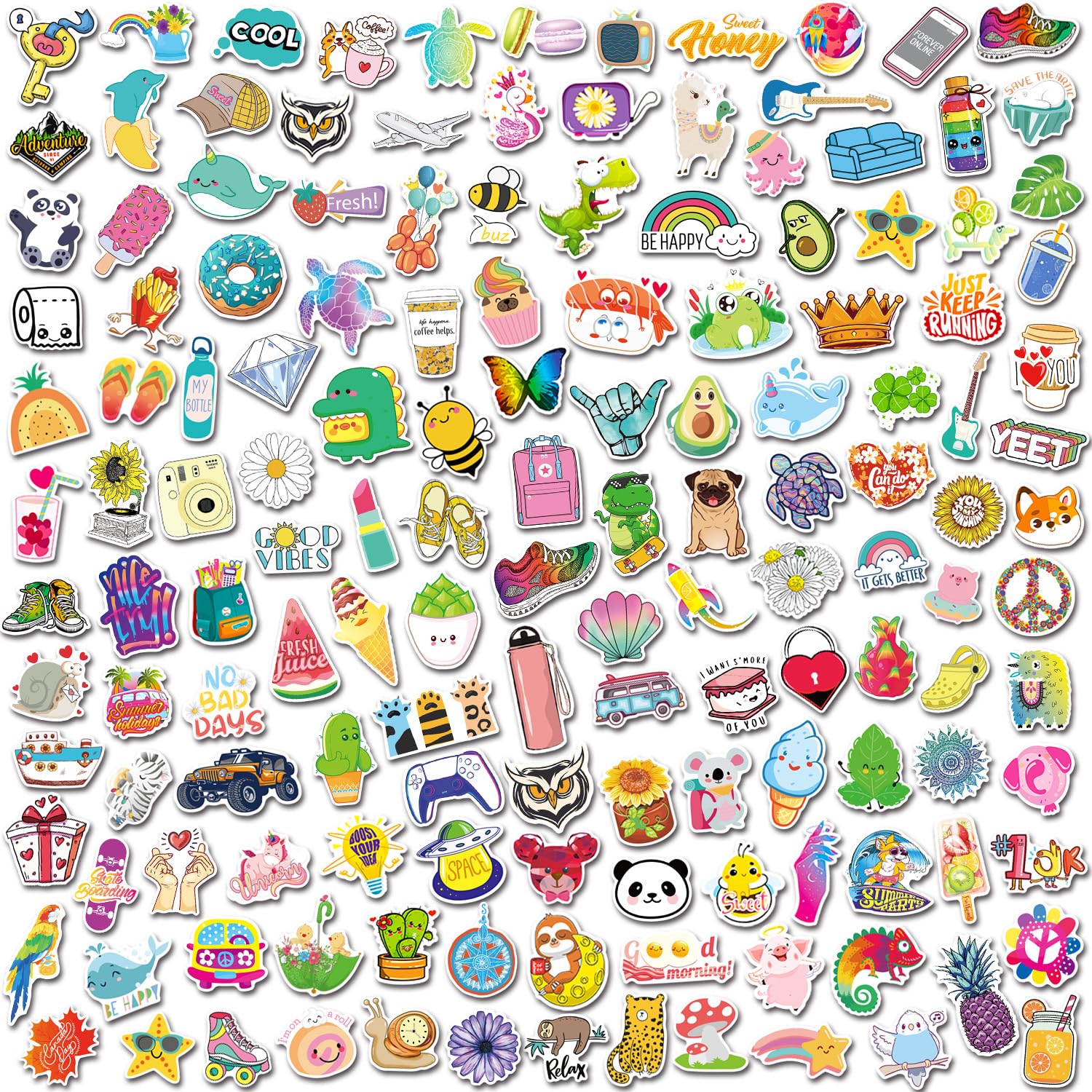 300 Stück niedliche Aufkleber Vsco Aufkleber für Wasserflaschen, wasserdicht, niedliche Aufkleber für Kinder, Teenager, Mädchen, ästhetische VinylAufkleber für Wasserflaschen, Flaschen, Telefon,