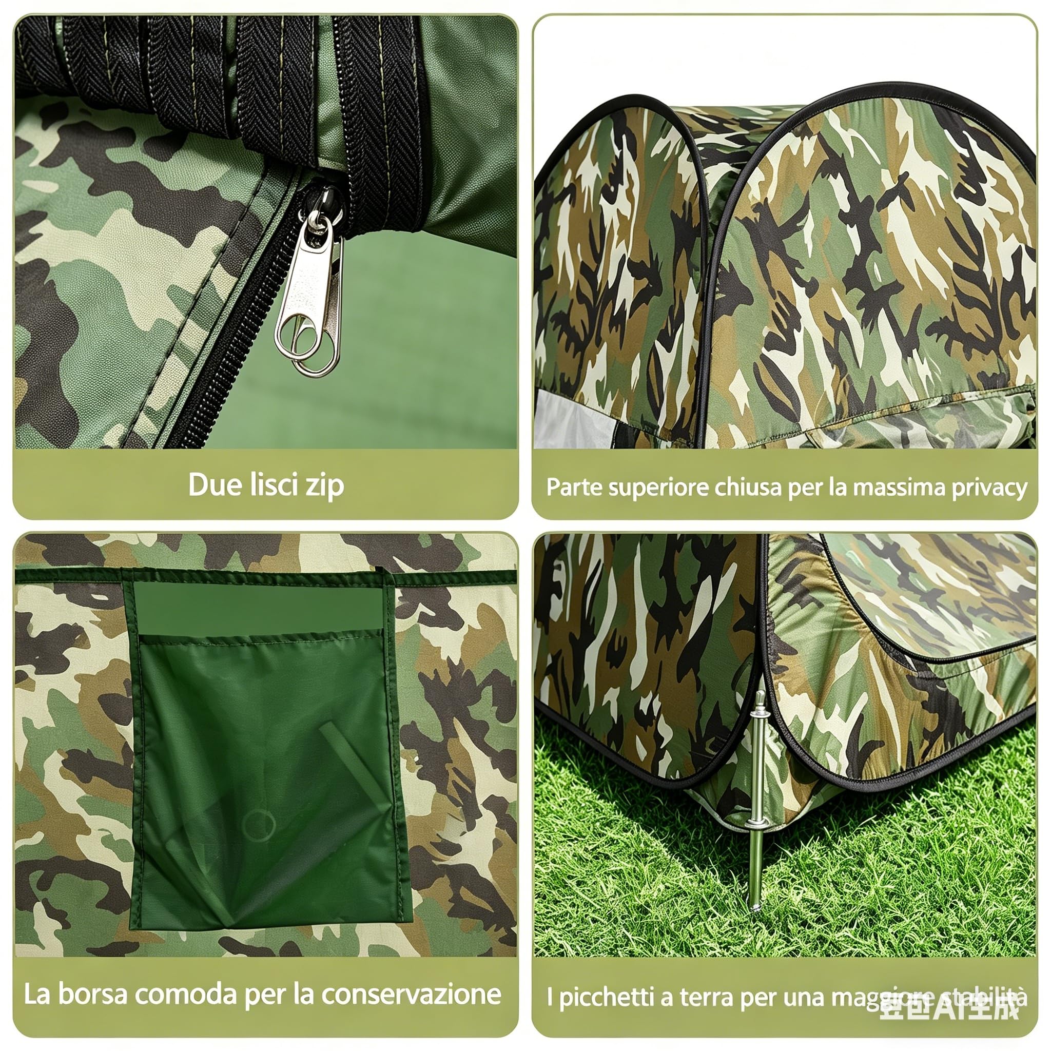 COSTWAY Tenda da Doccia Pop-Up, Tenda ad Apertura Istantanea Impermeabile con Ingresso a Cerniera, Finestra e Tasca Portaoggetti, per WC, Doccia, Spiaggia e Pesca, 120 x 120 x 190 cm