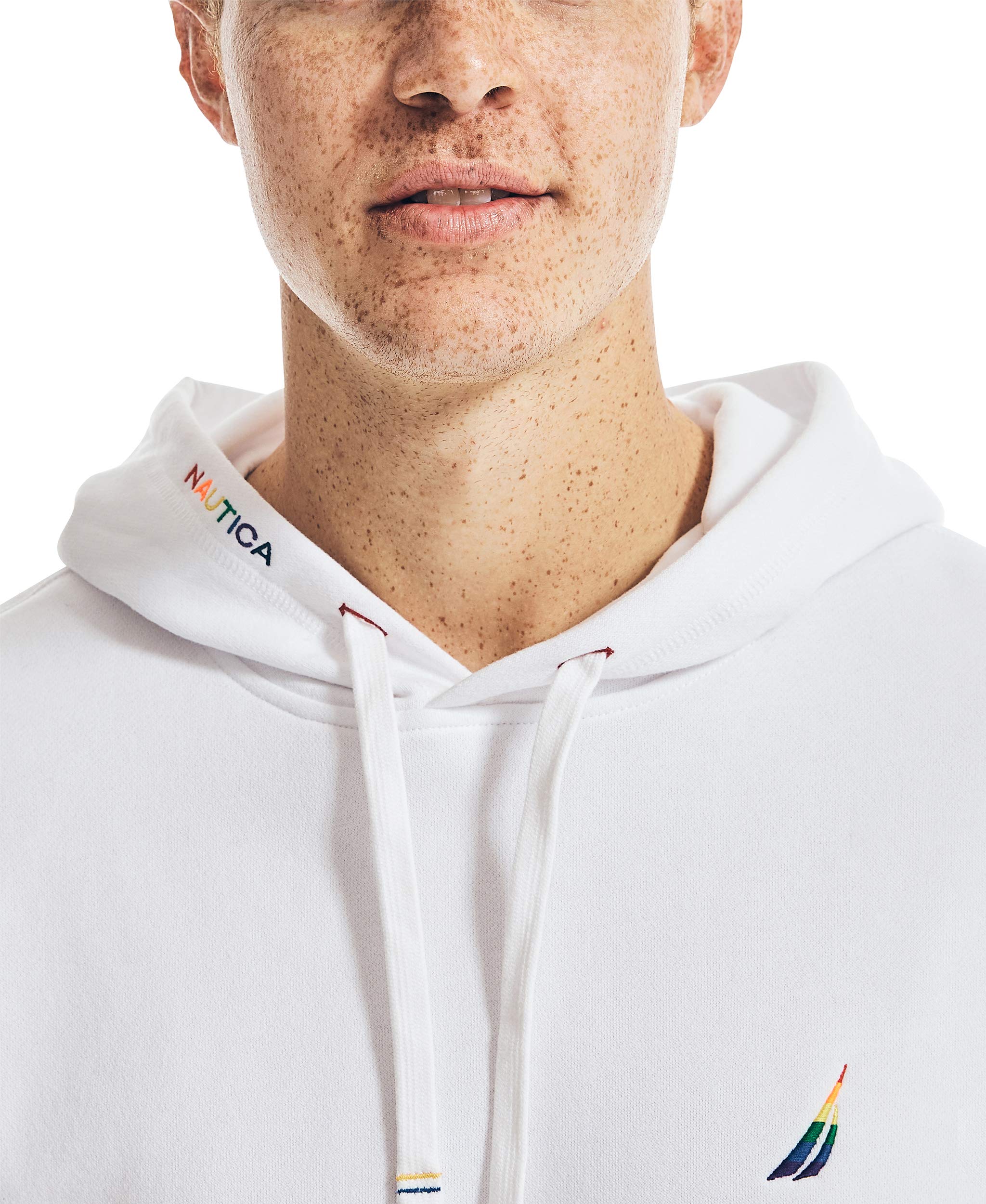 Nautica Men's Pride Graphic Pullover Hoodie, Bright White, XX-Large