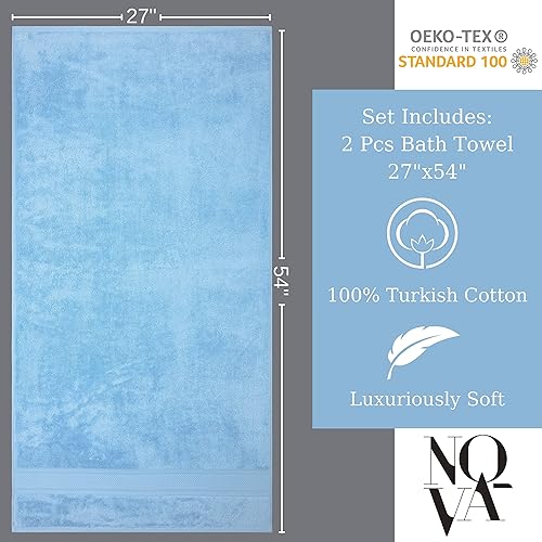 Miniatura 4 de Nova Luxury Linen - Juego de toallas turcas de calidad de hotel para baño (juego de 2 toallas de baño, color gris (Mirage Grey))