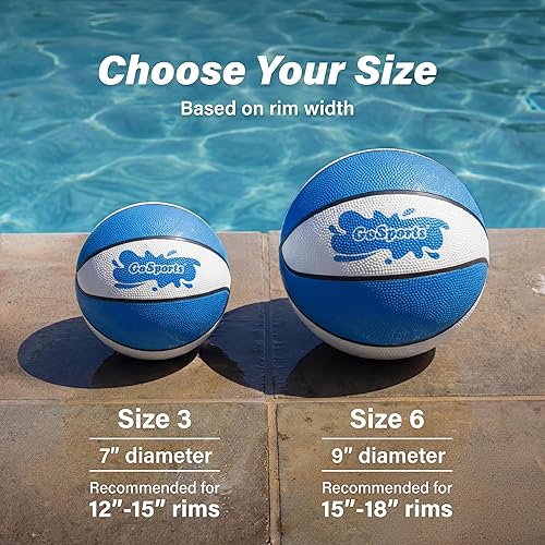 Miniatura 3 de GoSports Water Basketballs 2 Pack - Choose Between Size 3 and Size 6, Great for Swimming Pool Basketball Hoops