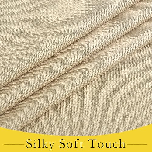 Miniatura 5 de NICETOWN Cortina opaca para puerta francesa, mezcla de lino sintético, cortina de ventana de granja para puerta de patio, privacidad con lazos para