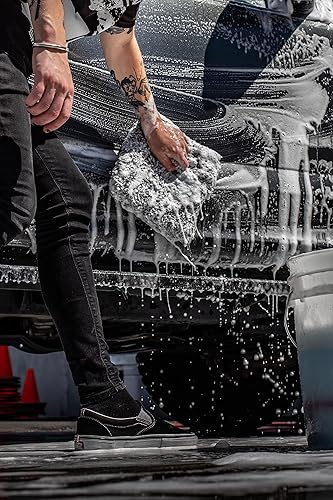 Miniatura 4 de Adam's Polishes Almohadilla de microfibra para lavado de coche de 10 pulgadas, esponja para automóvil envuelta en material de tela de fibra suave,