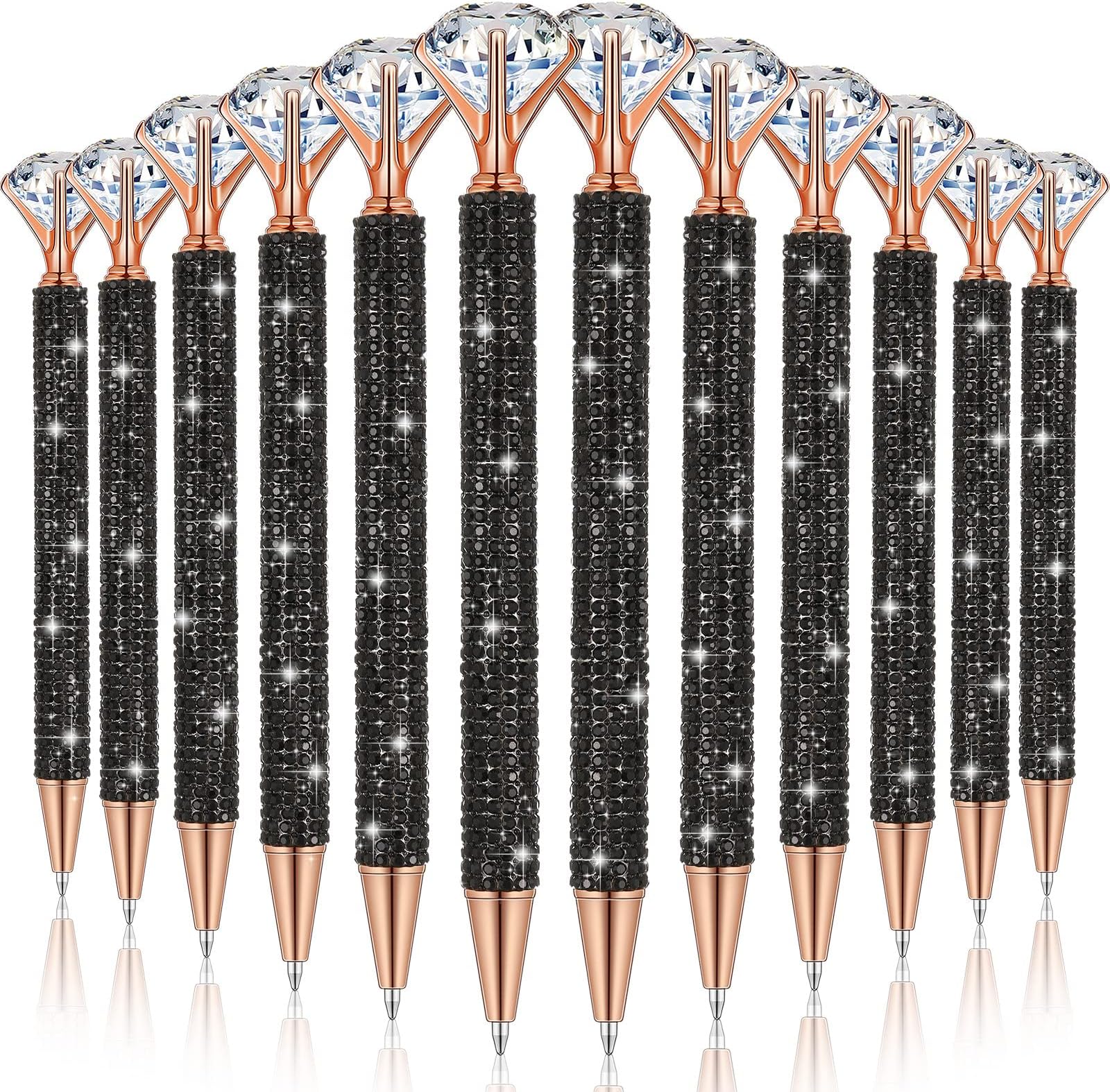 Seajan 24 Pcs Retractable Diamond Pen Glitter Rhinestone