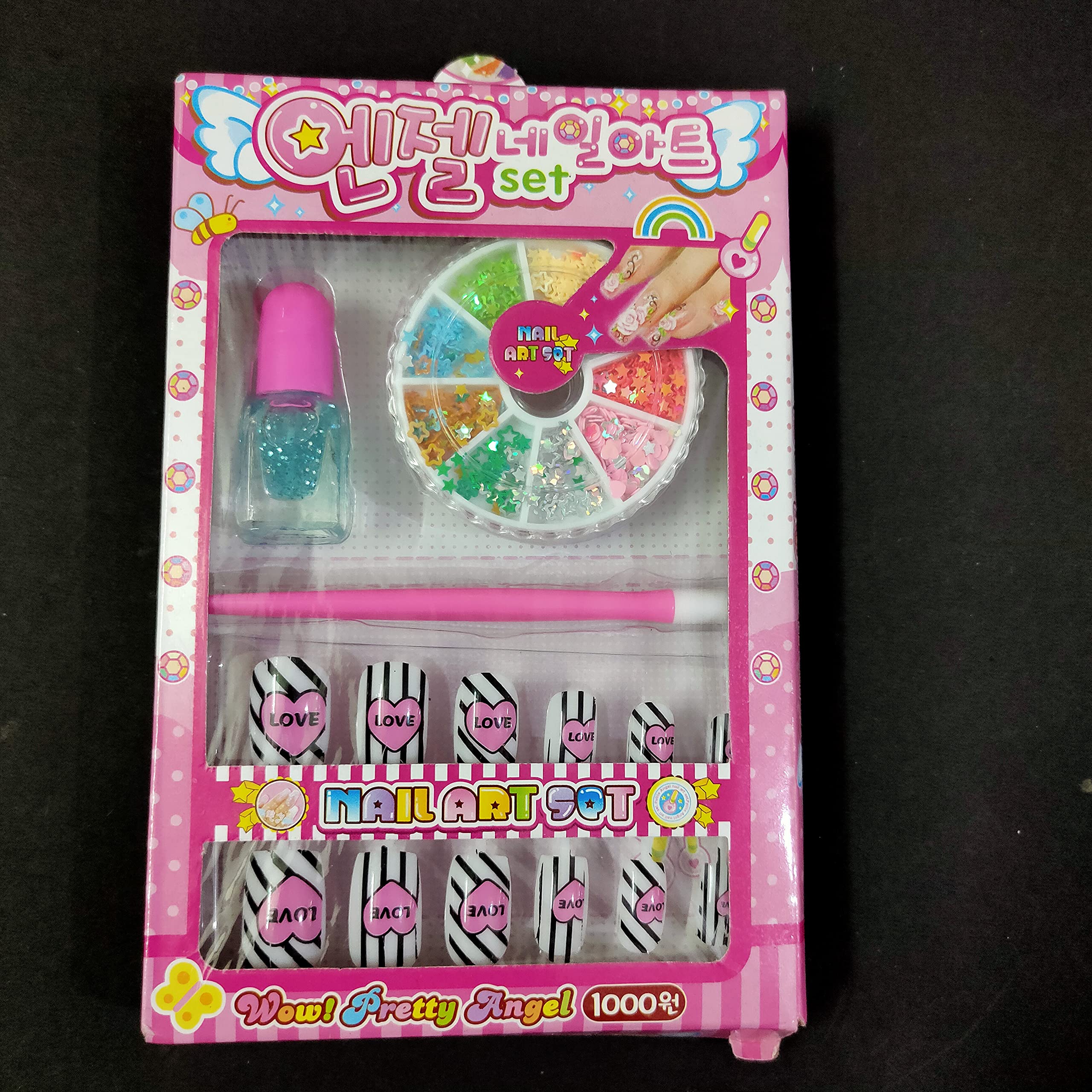 Chuz N Pick Nail art Kit with Design Glitter Beads, Glue, Best nail decorative kit box size- 16/10.5, Random Design be Sent