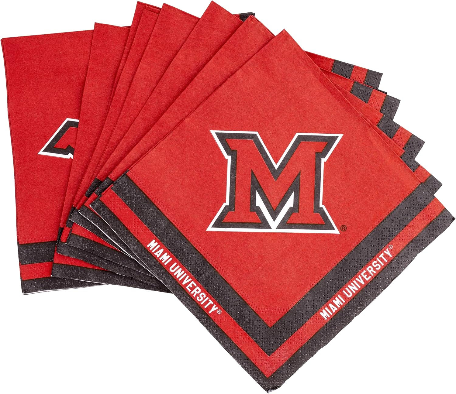 Desert Cactus Miami University Ohio Disposable Napkins RedHawks 20 Count 2 Ply 13 inch Dinner Square for Tailgates, Graduation, Party and Game Day Tablecloth Decoration (Design A)