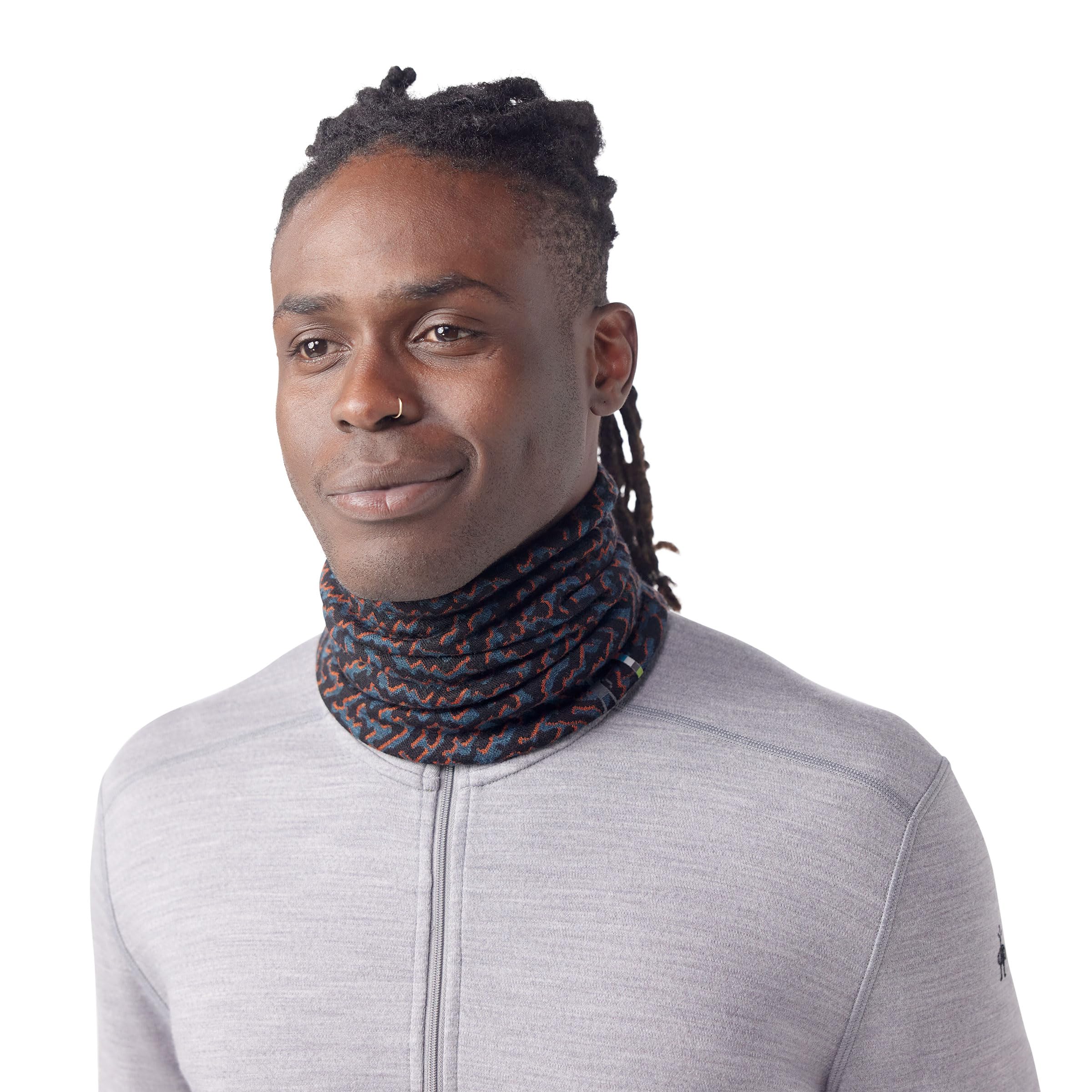 Smartwool, Unisex, Thermal Merino Reversible Neck Gaiter, Black Retro Line, One Size,