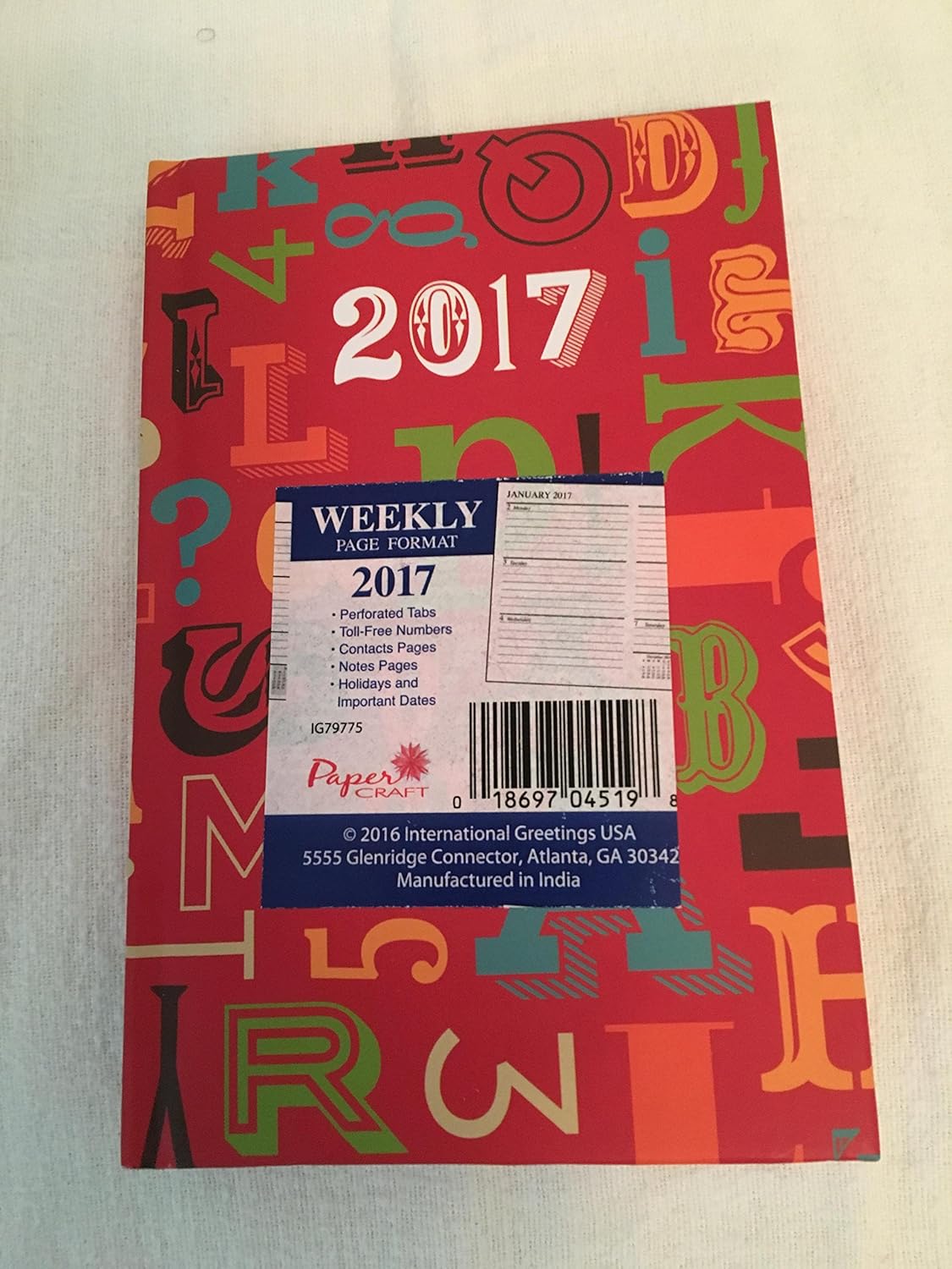 Hardcover 2017 weekly planner (5.5 x 3.5) by Paper Craft