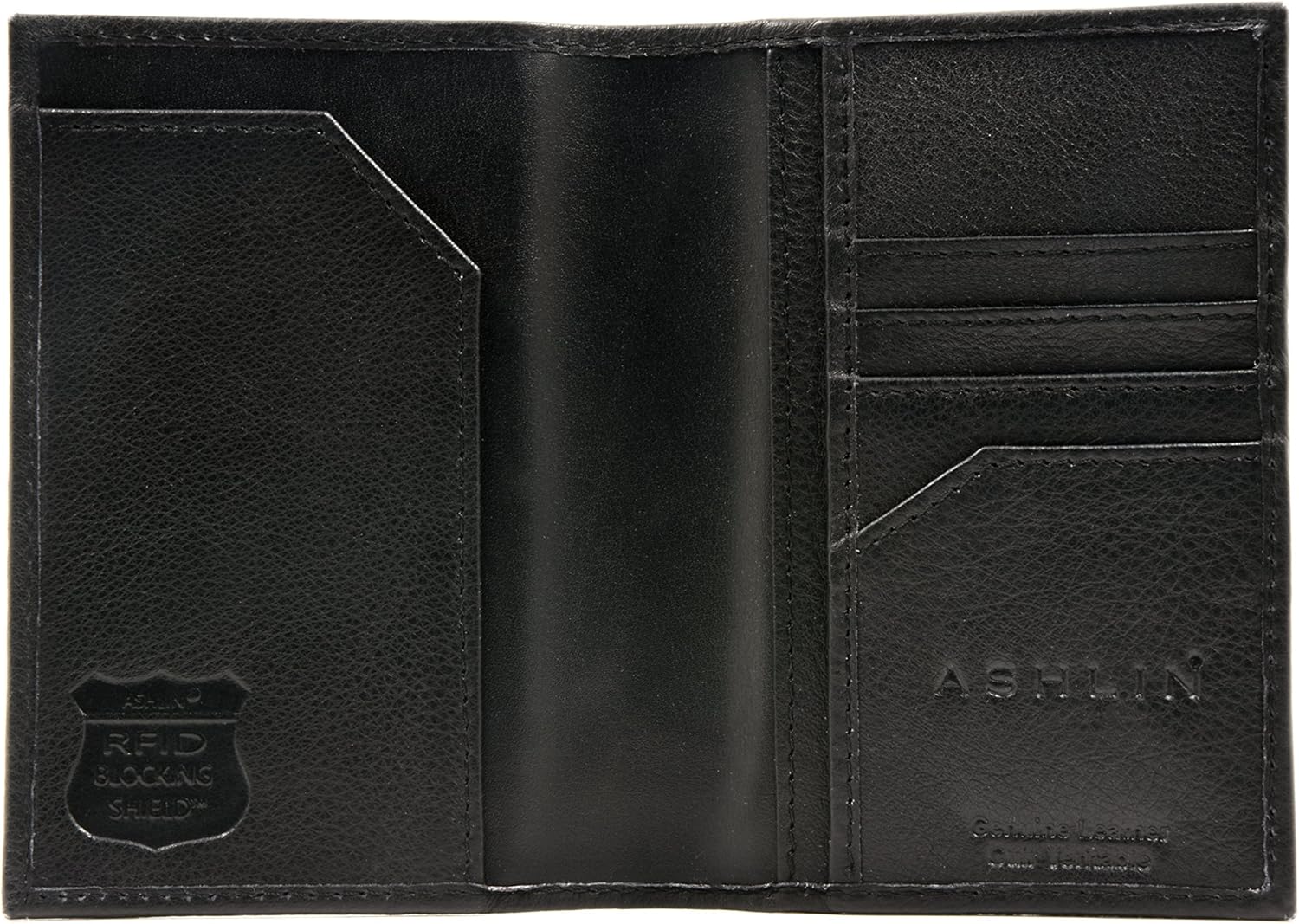 ASHLIN RFID Blocking Genuine Leather Passport Wallet | 4 Card Pockets