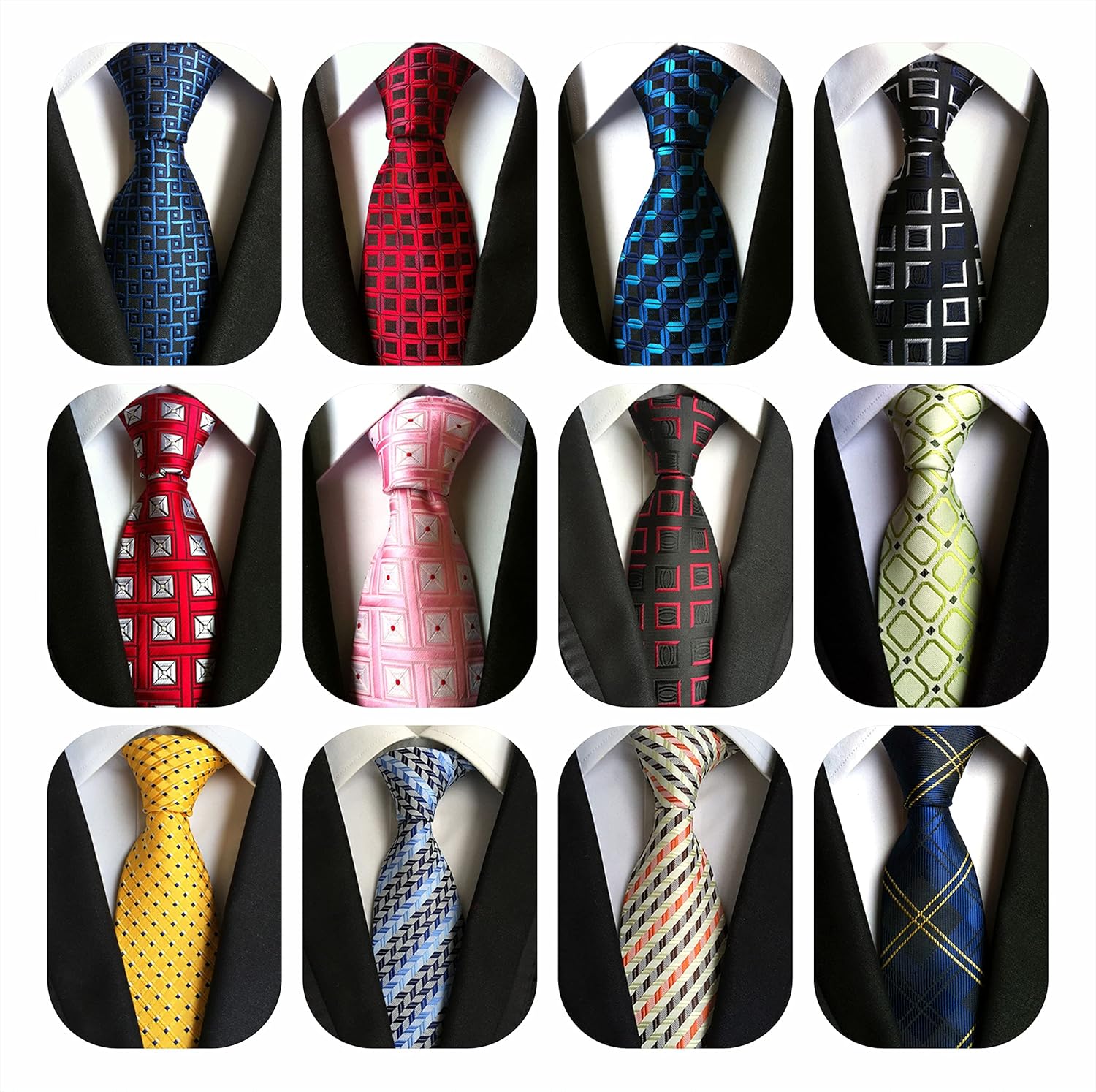 WeiShang Classic Men's Silk Tie Necktie Woven JACQUARD Neck Ties - Image 4