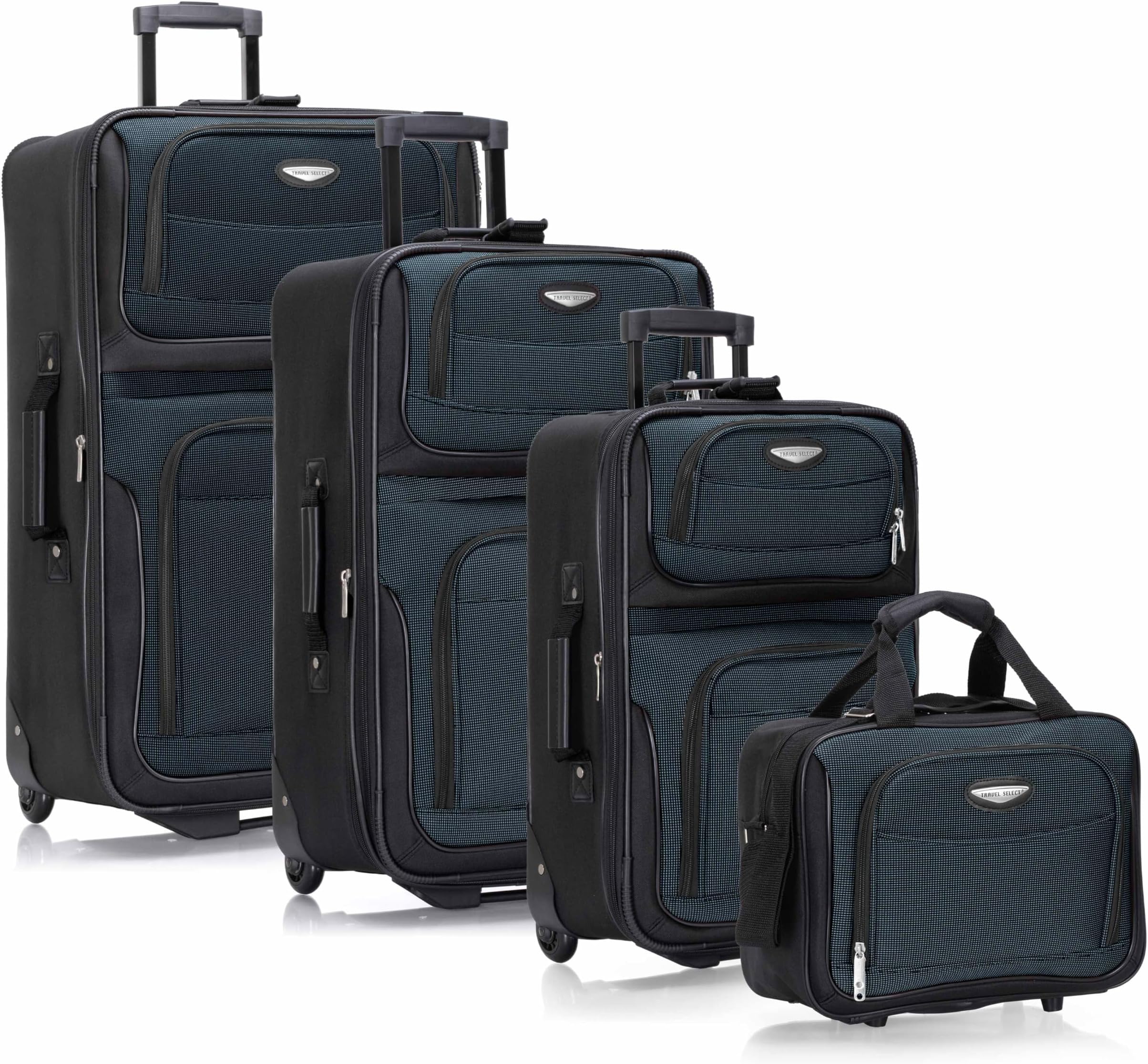 Amsterdam Softside Expandable Luggage with Rolling Wheels, Navy, 4-Piece Set (15/21/25/29)