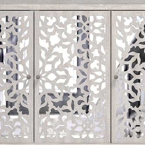 Miniatura 8 de Galano Culbin Armario de almacenamiento de 3 puertas, muebles decorativos, armario para sala de estar, pasillo, cocina, aparador, mesa de buffet,