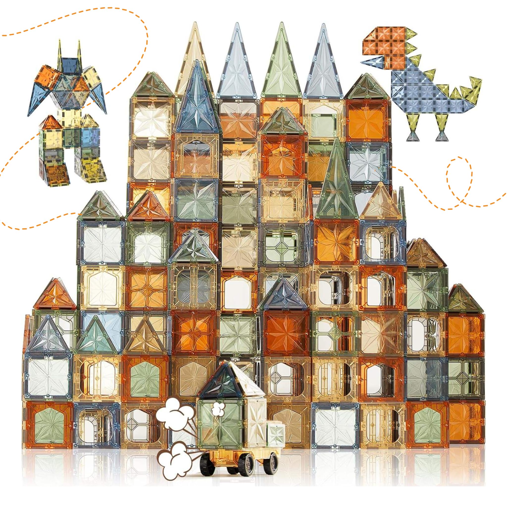 SNAPTRON Magnetic Blocks for Kids Tiles -100 Pieces Set Gifts for Girls, Boys, Magnetic Blocks for Kids 3+ Years, 4 5 6 7 8 9 10/ Constructing & Building Blocks Educational Kids Magnetic Blocks-image-18