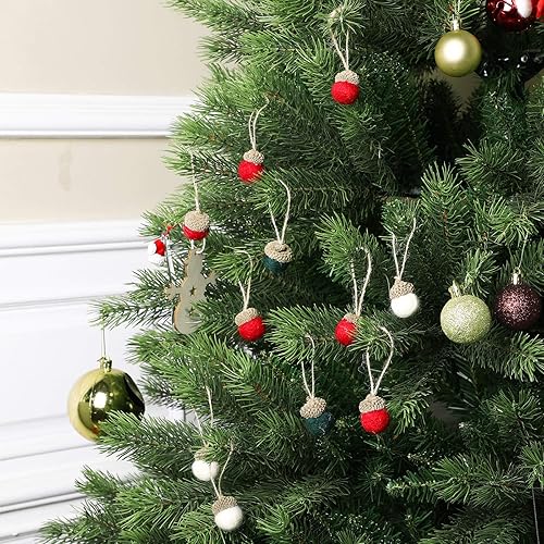 Miniatura 3 de Adornos de fieltro de bellota, adornos colgantes de otoño, 18 piezas de guirnalda de bellota de fieltro para árbol con cuerda de 32.8 pies,